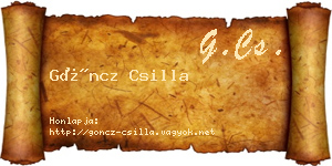 Göncz Csilla névjegykártya